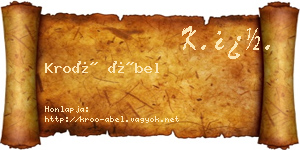 Kroó Ábel névjegykártya