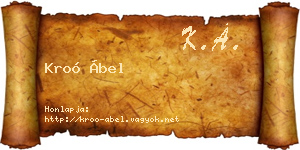 Kroó Ábel névjegykártya